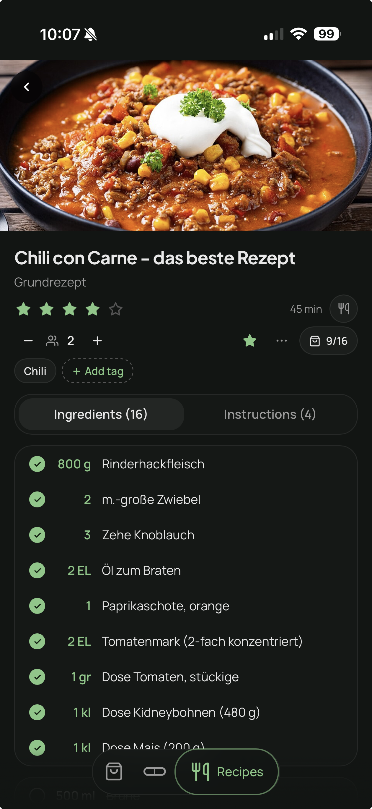 Recipe detail