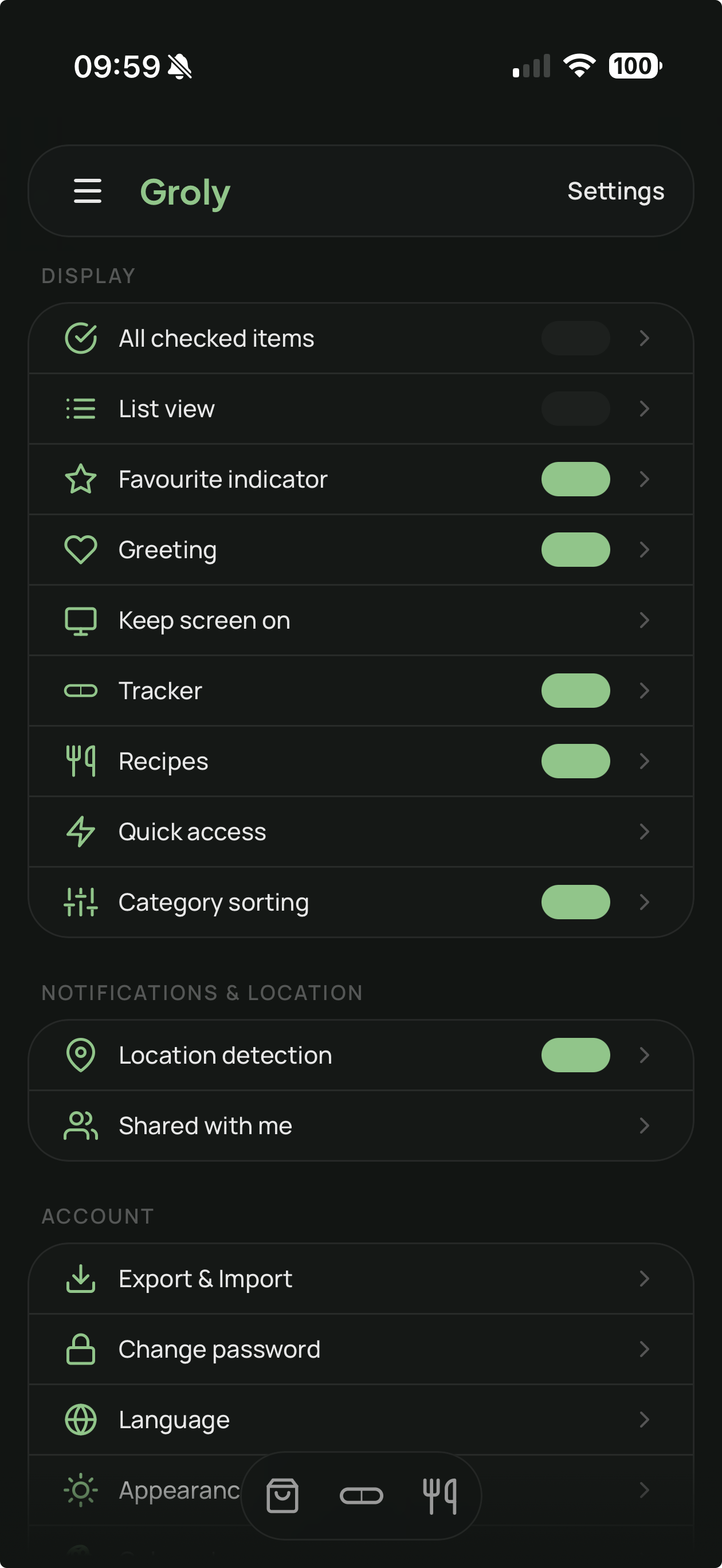 Settings