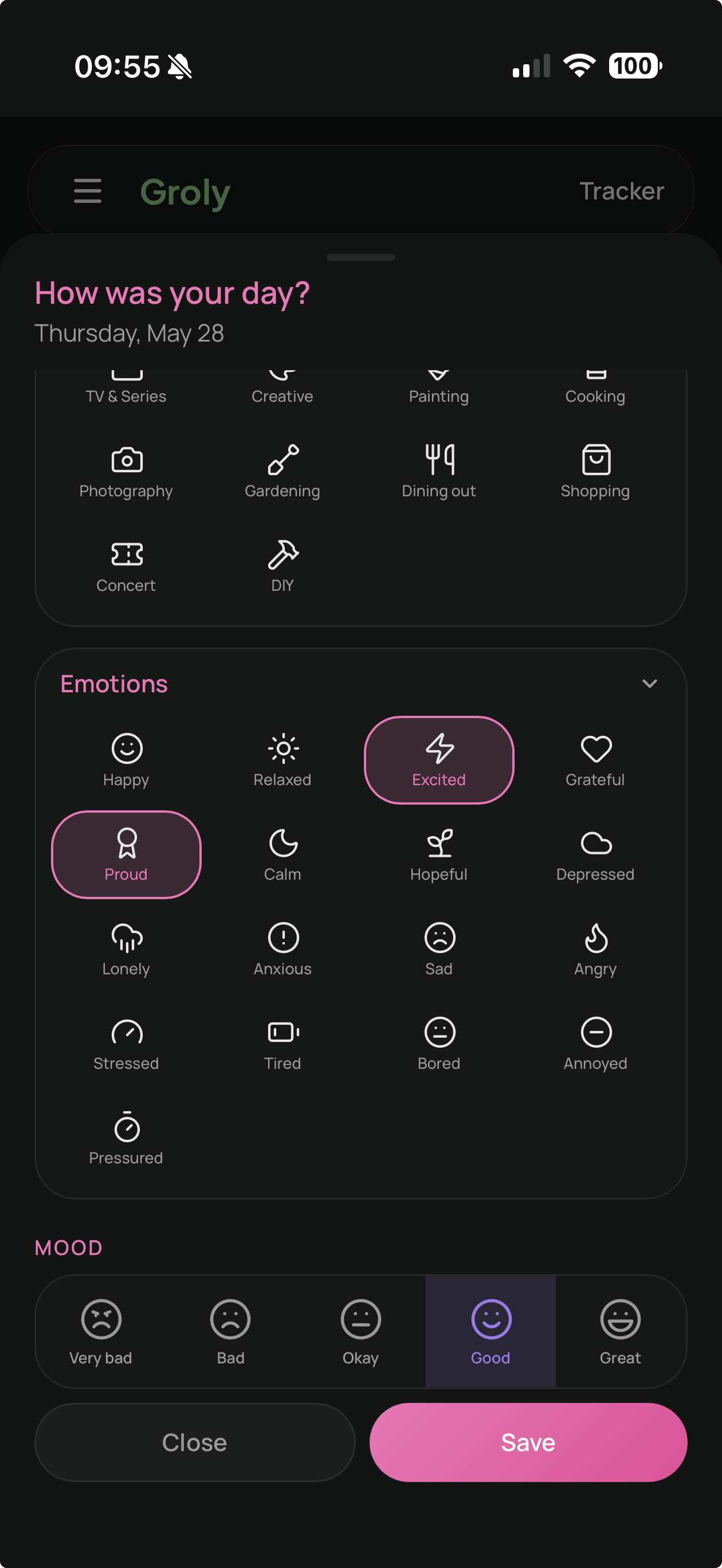 Mood tracker