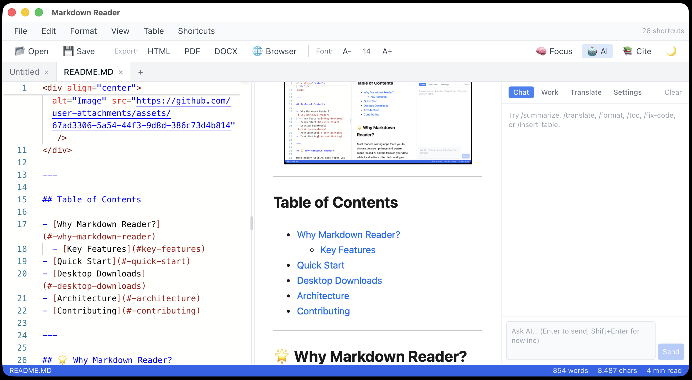 screenshot 1 of Markdown Reader