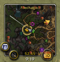 Screenshot of MiniMapLine showing on the WoW MiniMap