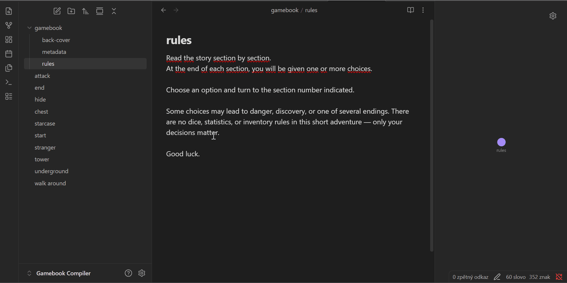 Gamebook Compiler demo
