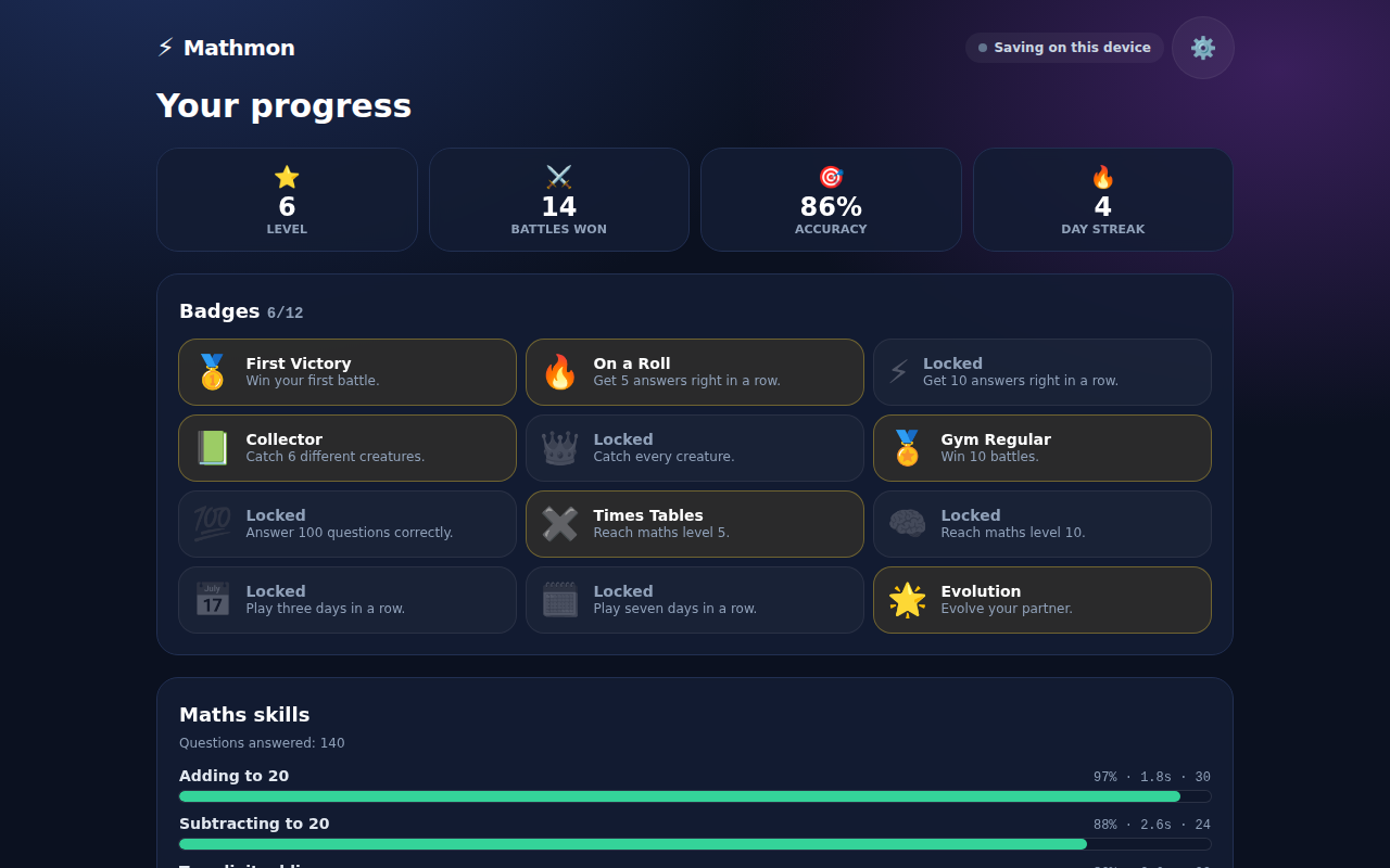 Progress and badges
