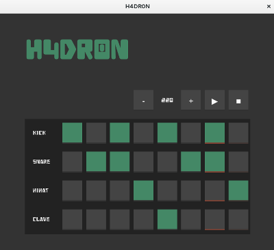 GitHub - pferreir/h4dr0n: A proof of concept drum machine made with ...