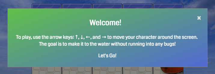 Welcome Screen Game Example GitHub - pfrey/arcade-game