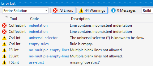 Error list