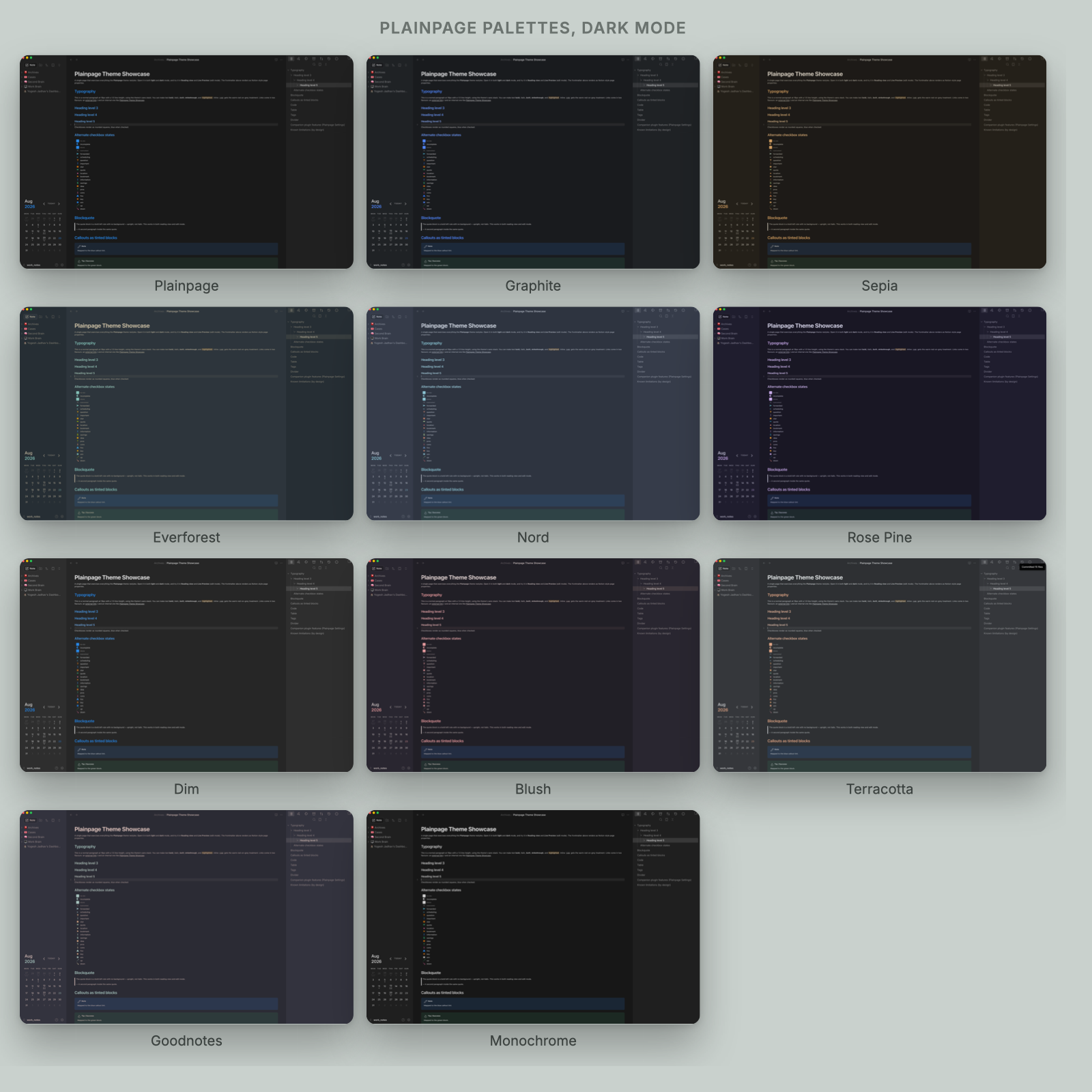 Every palette in dark mode