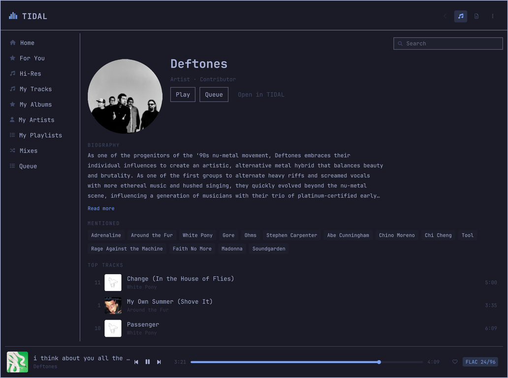 An artist page
