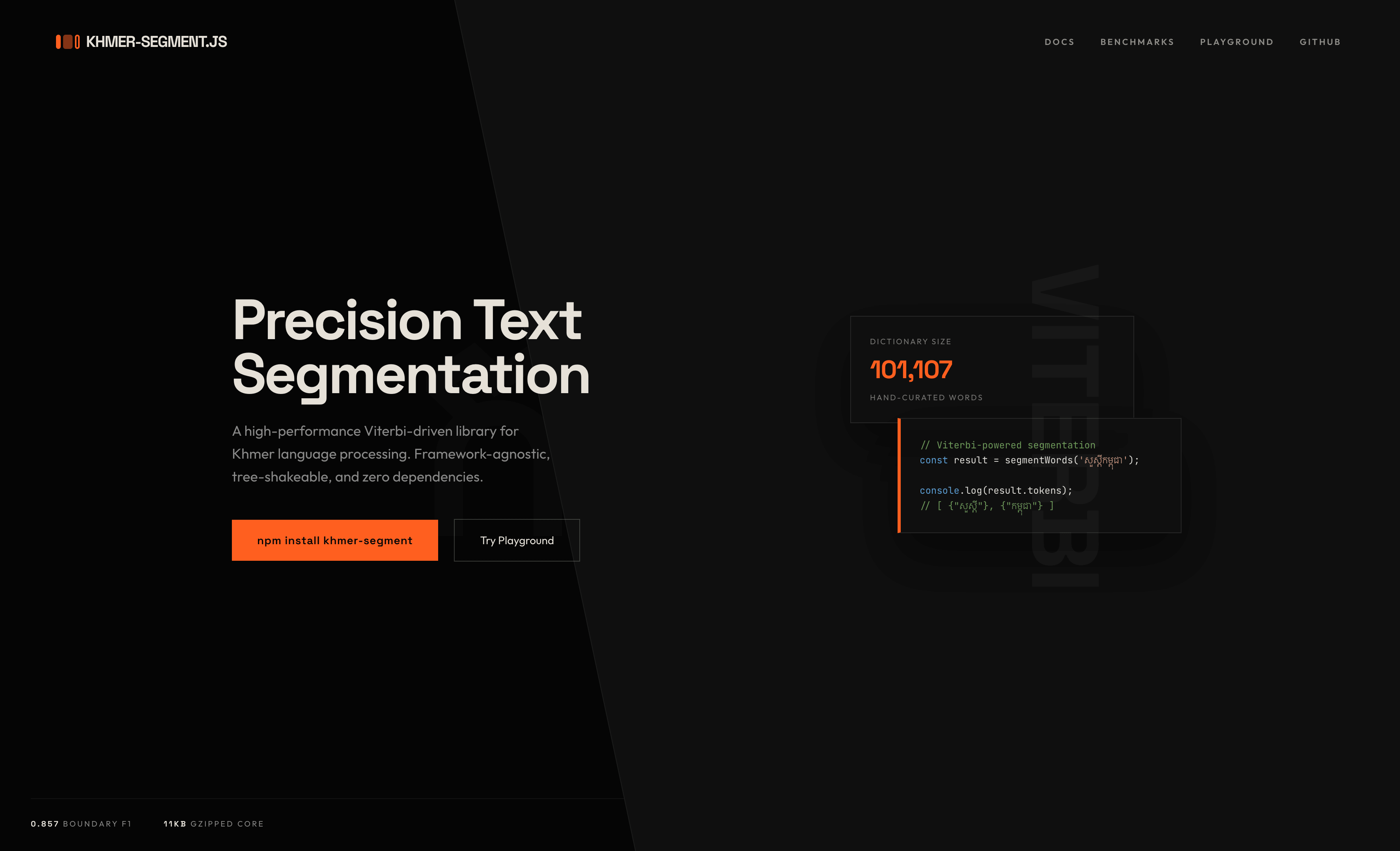 khmer-segment — Khmer text processing for JavaScript and TypeScript