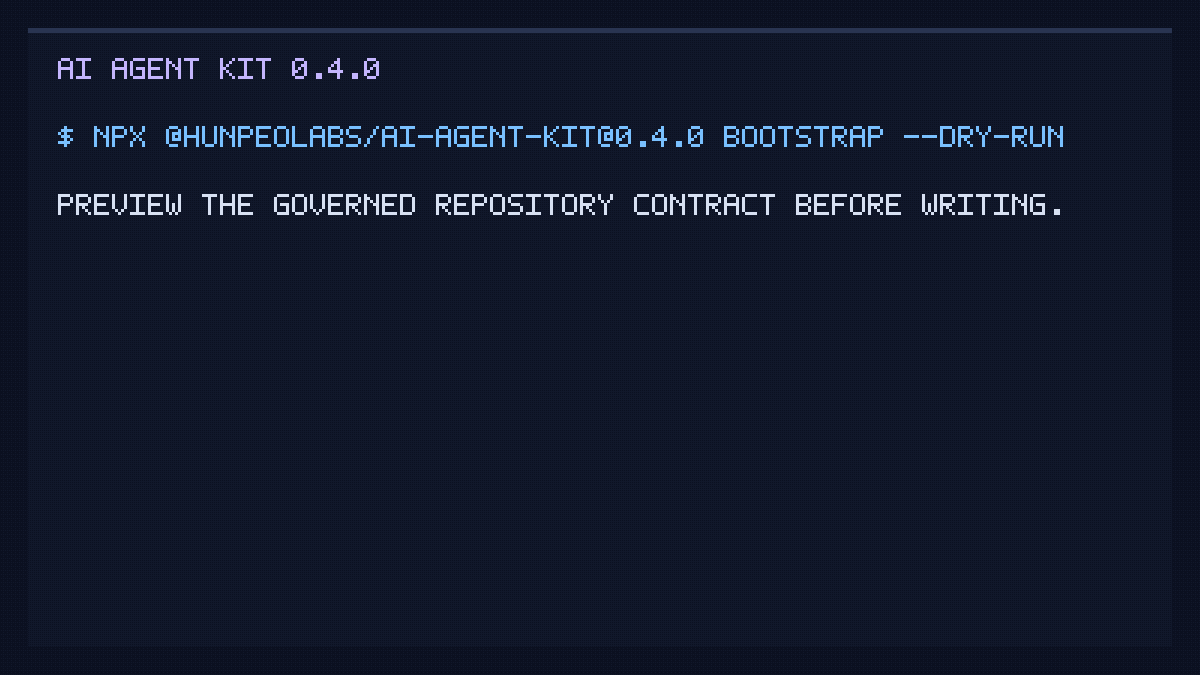 AI Agent Kit bootstrap flow