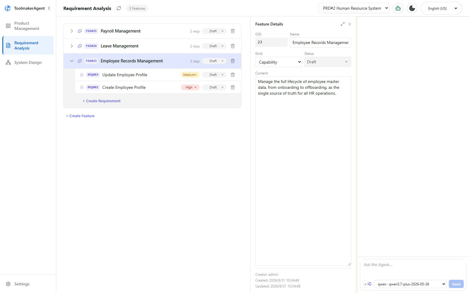 Feature management
