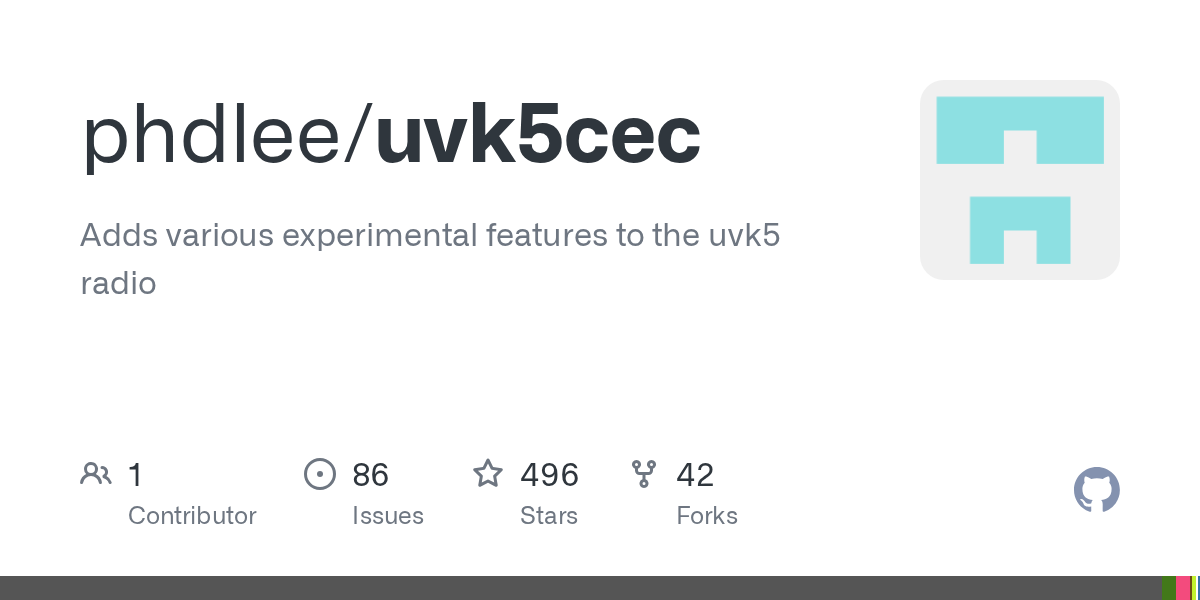 GitHub repository for phdlee/uvk5cec