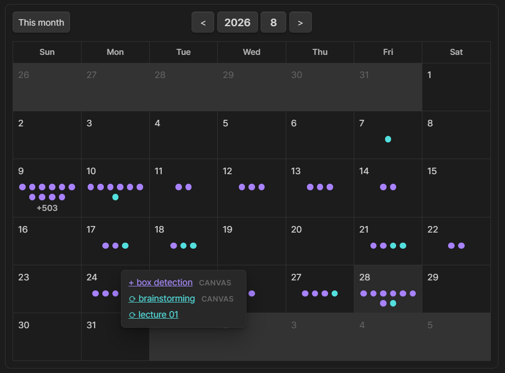 History calendar