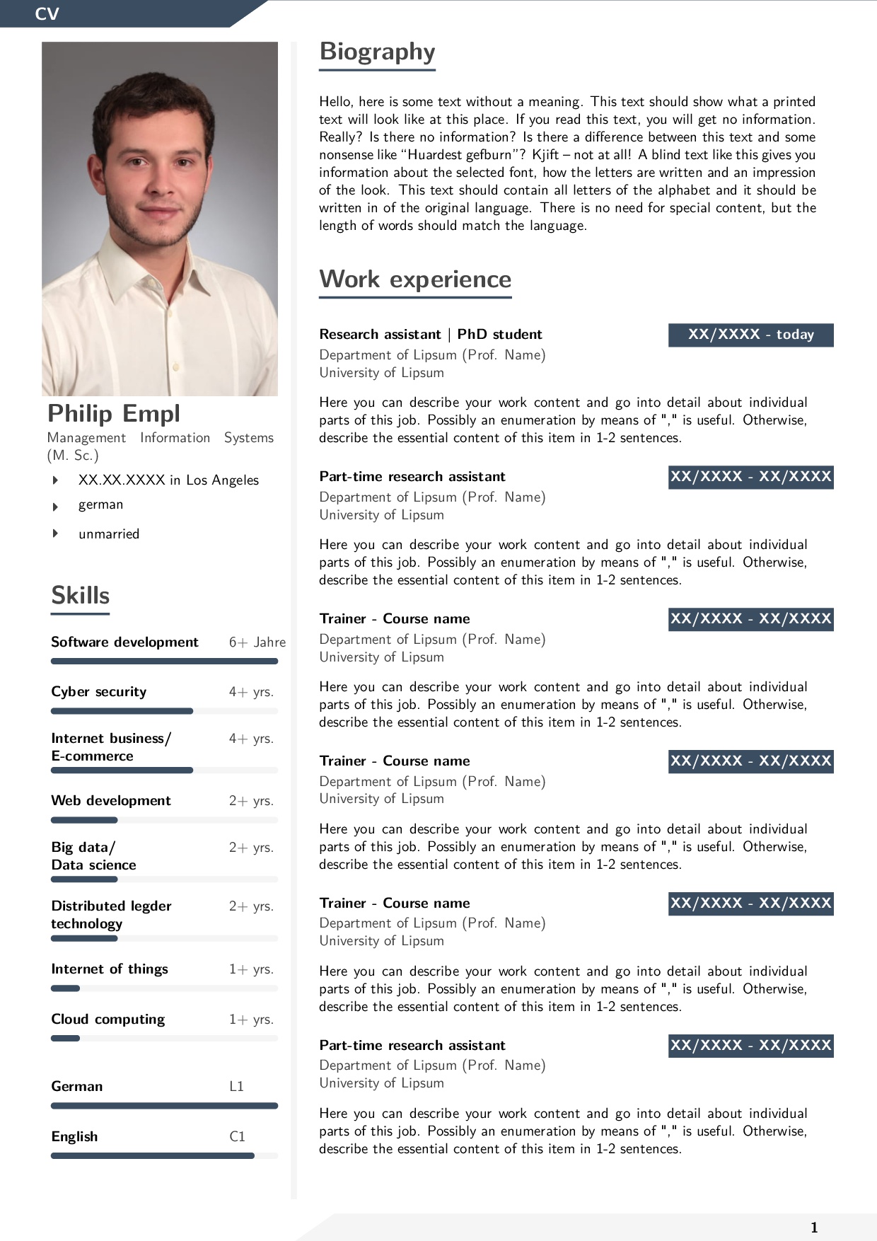 latex resume templates professional