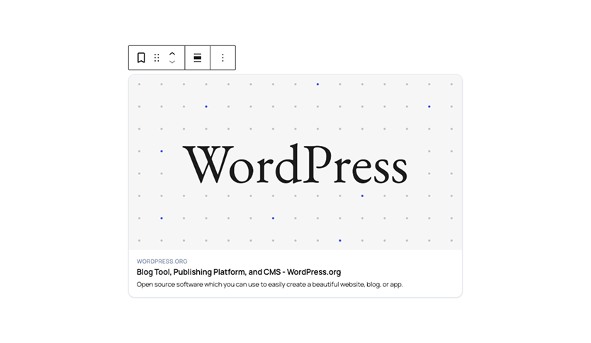 Better Bookmarks block showing a link preview card