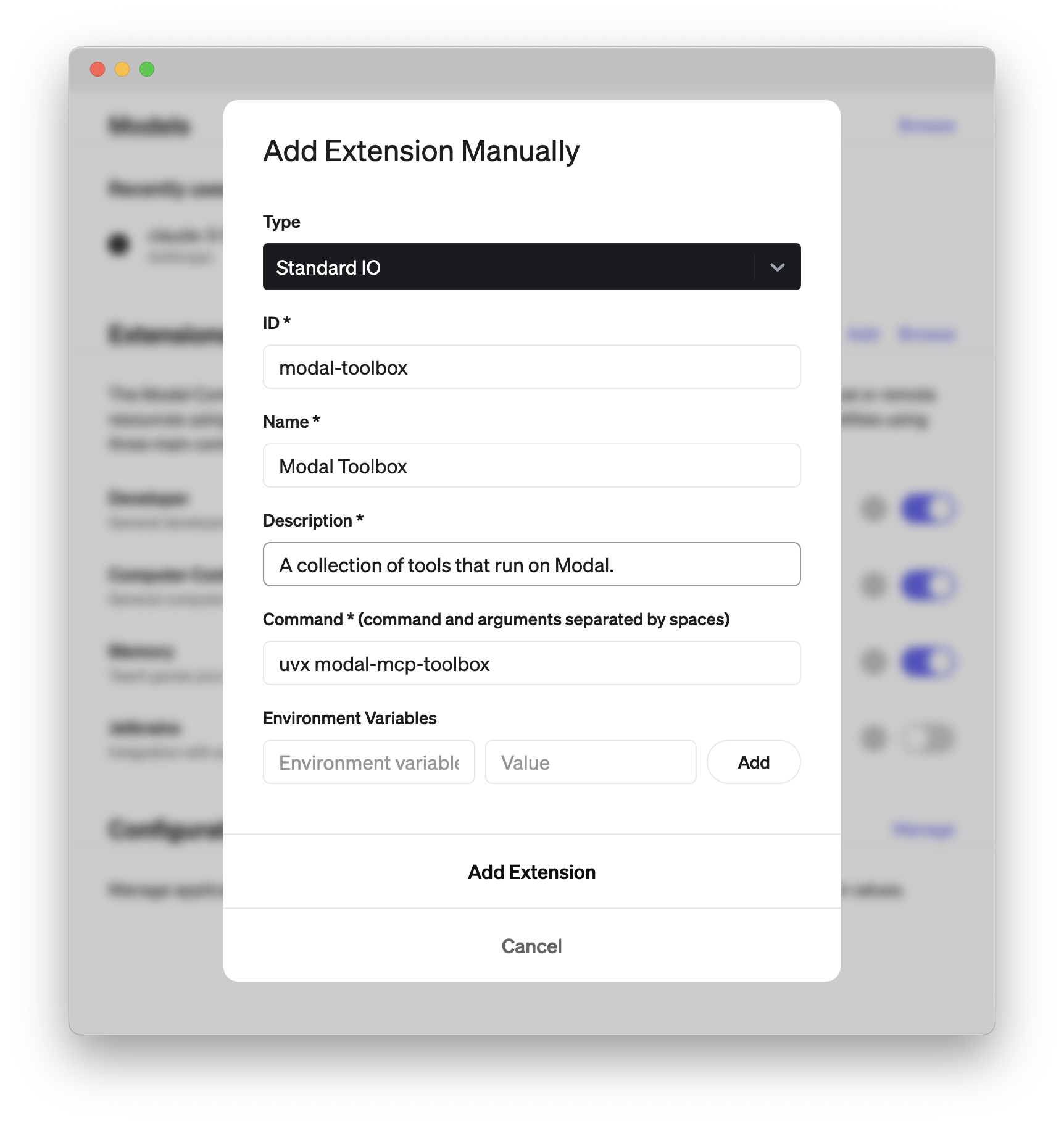 🖼️Goose MCP Settings