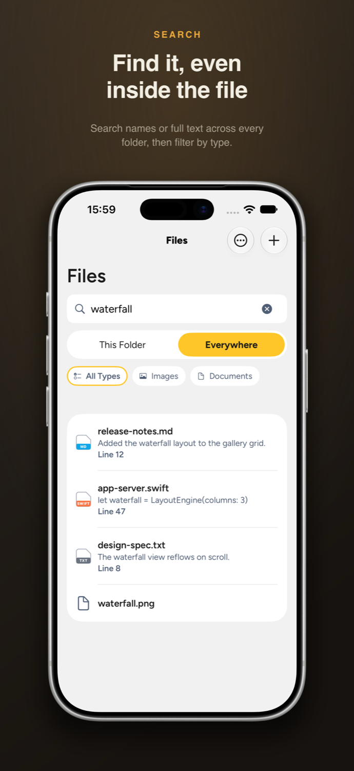 Searching by name and full text