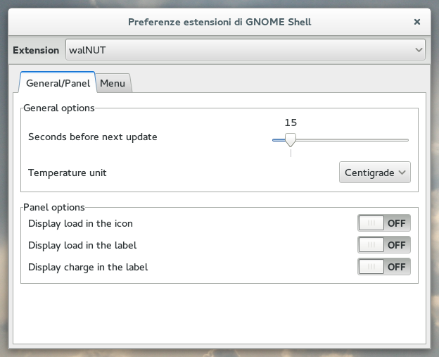 Preferences - General/Panel