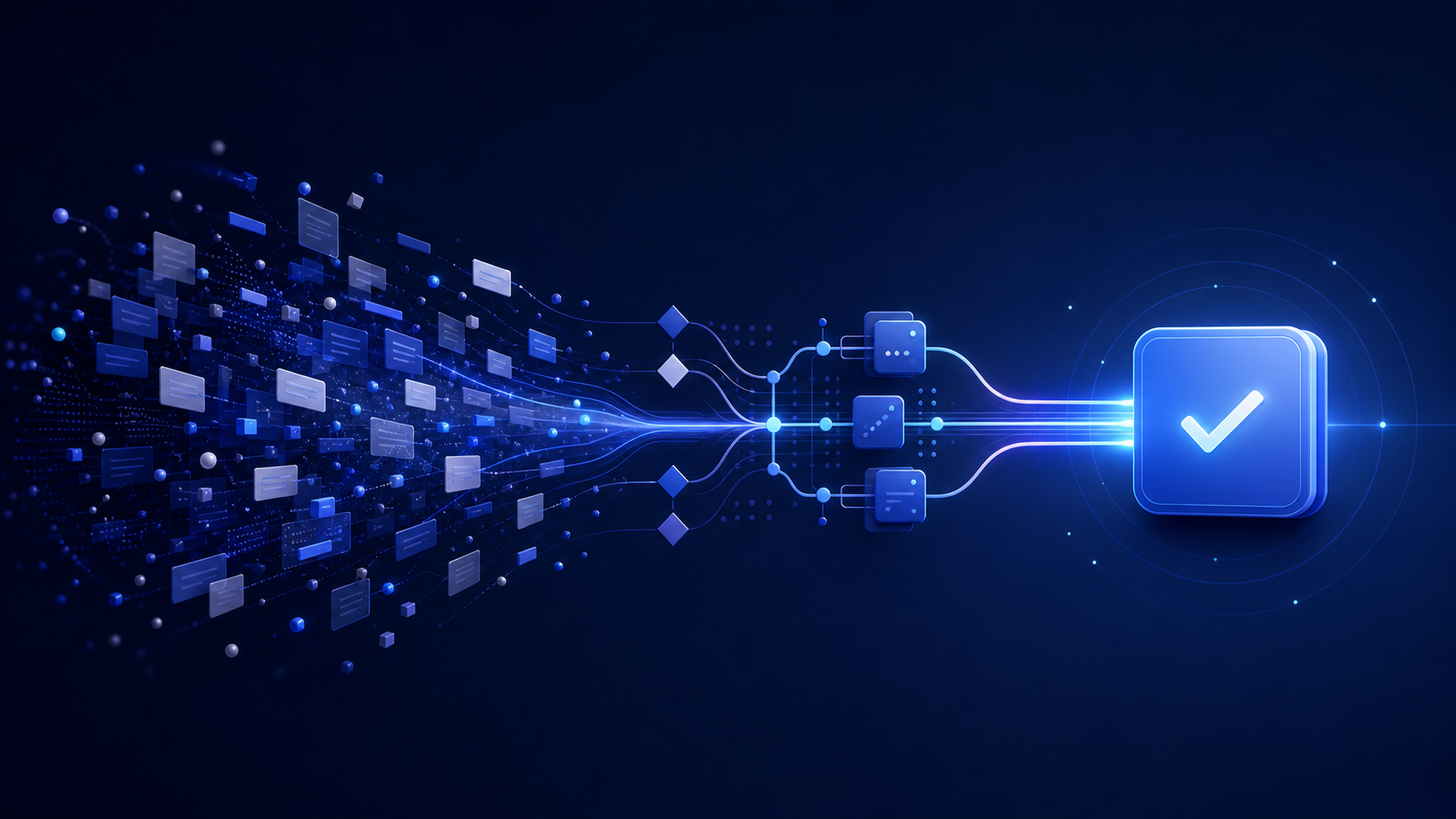 Context flows through decisions and delivery into a verified outcome