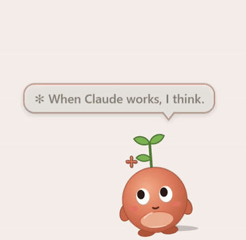 Tok working: its eyes follow what Claude reads, then it nods as Claude writes