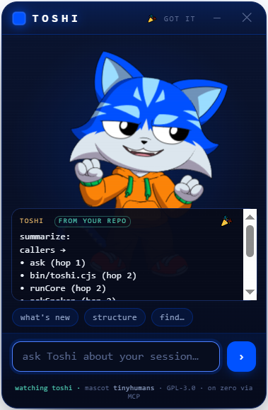Toshi answering from your repo