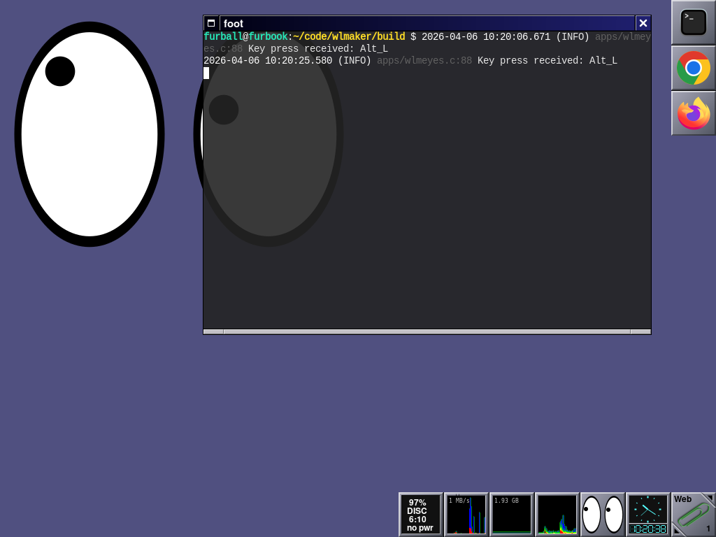 Screenshot of wlmaker running in a window