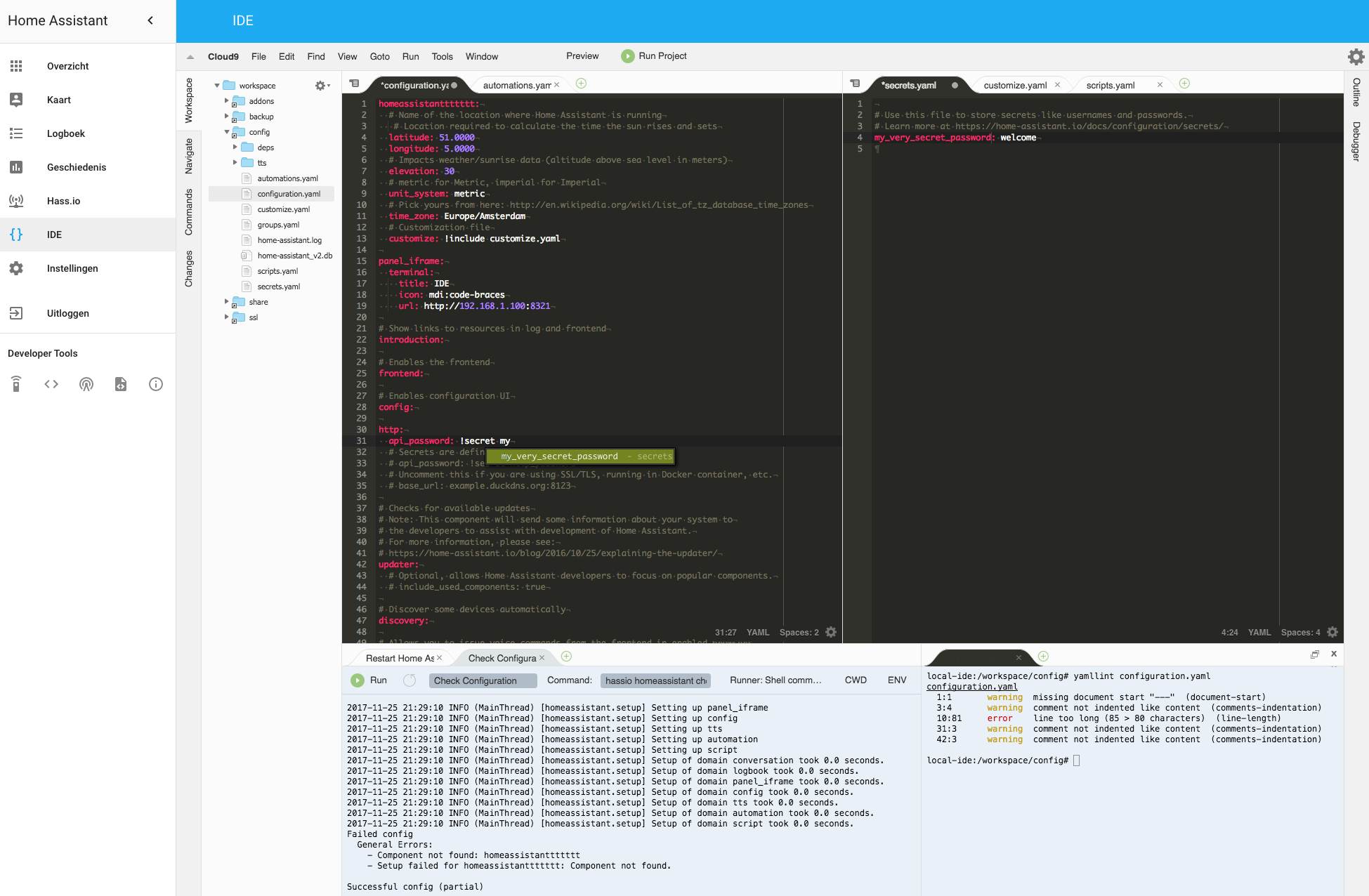 IDE in the Home Assistant Frontend