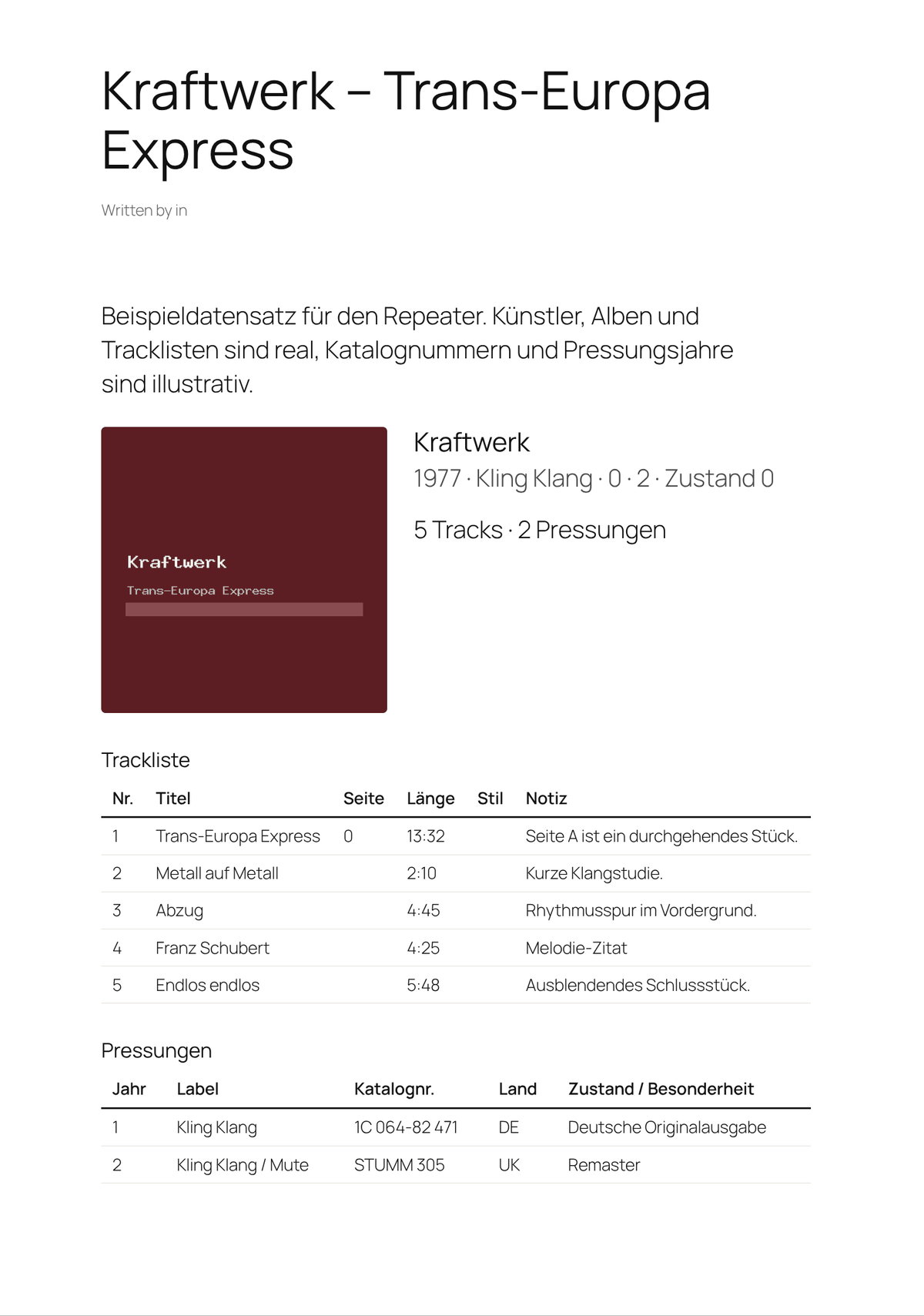 Pressing list of a record rendered from a repeater field