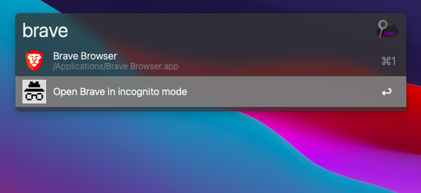 New option to open browser in incognito/private mode