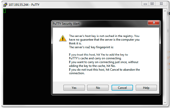 Alert from PuTTY