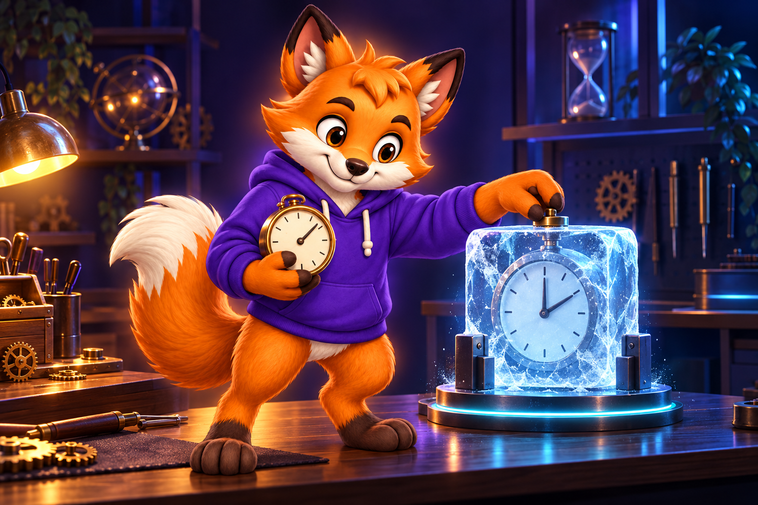 Dash comparing a running clock with a frozen clock