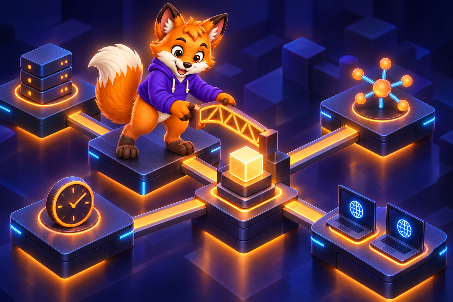 Dash connecting services, events, clocks and HTTP modules