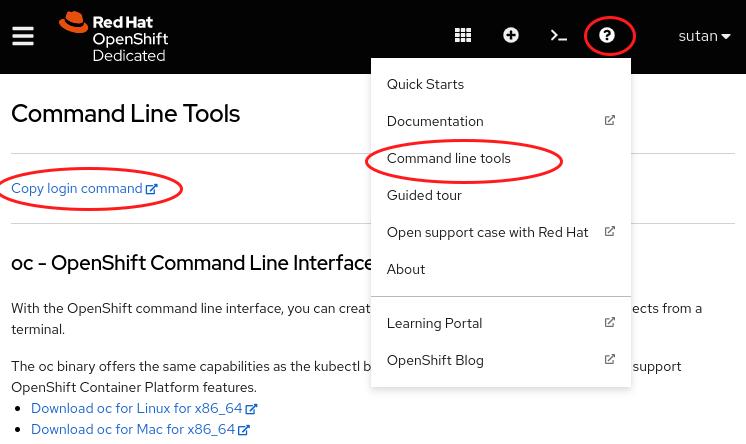 Openshift copy login command