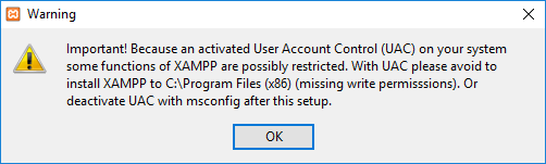 XAMPP UAC