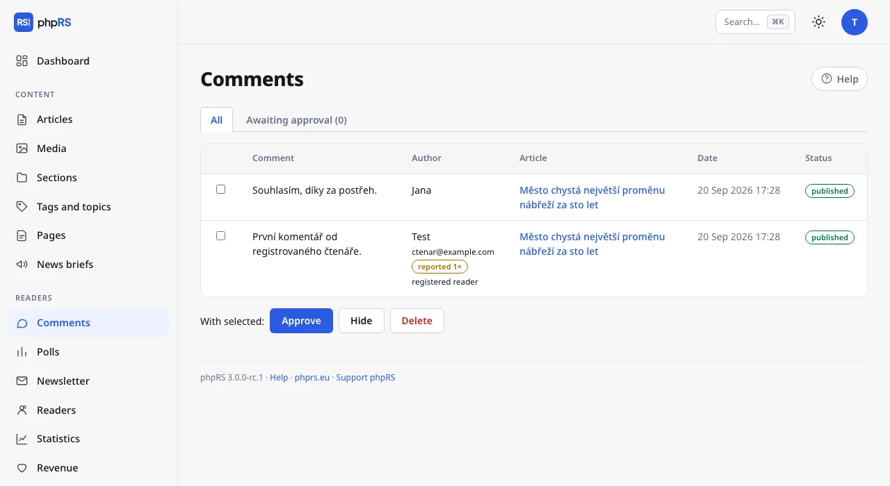 Readers → Comments