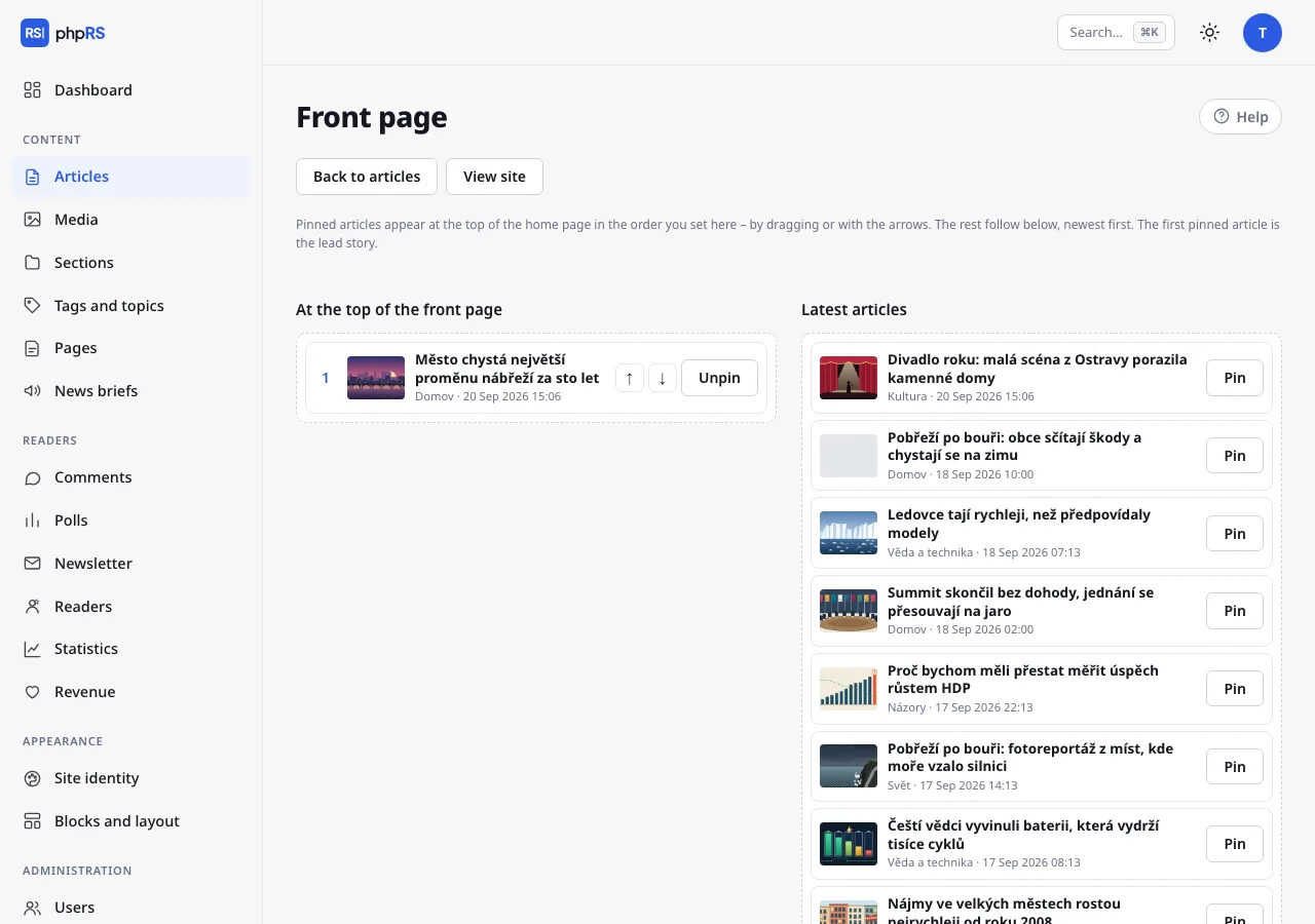 Front page