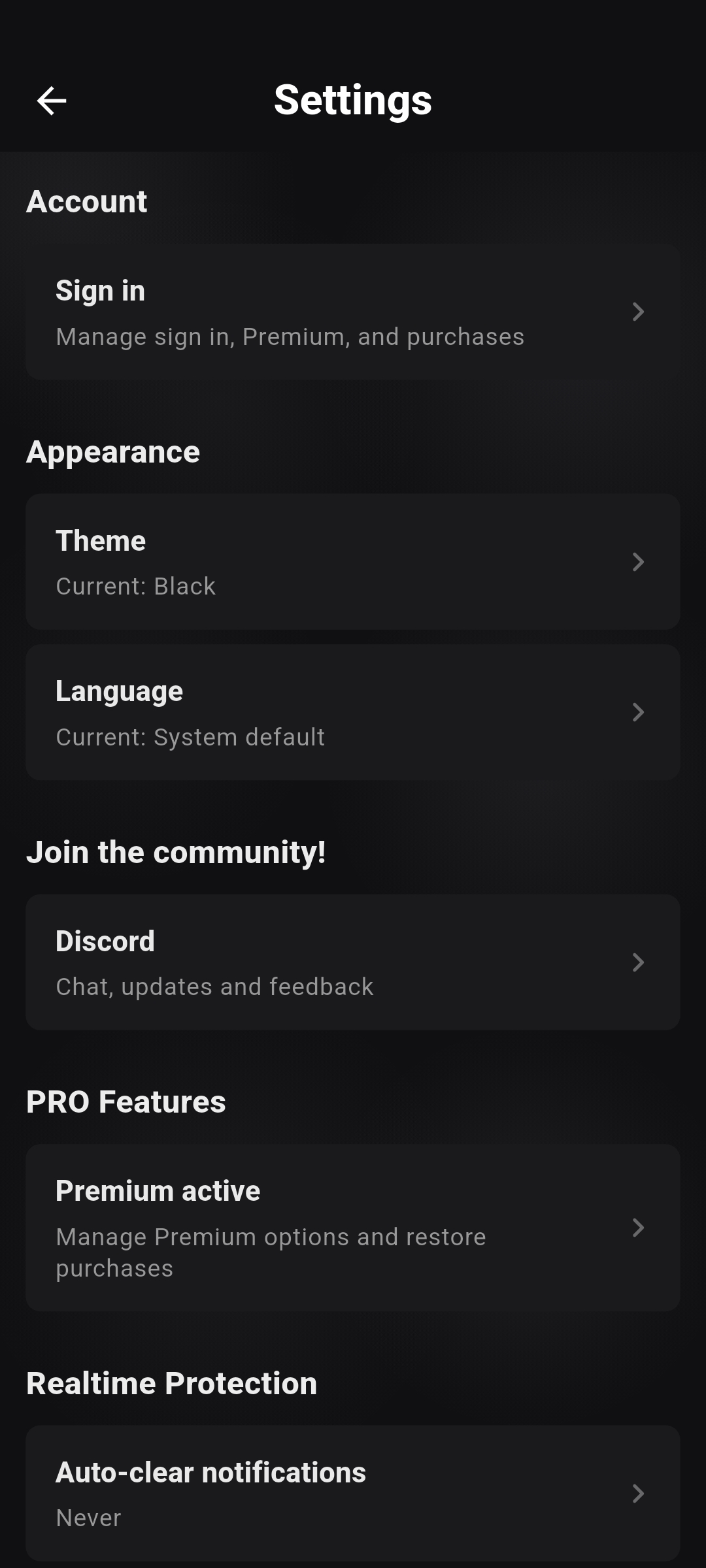 AvarionX dark mode