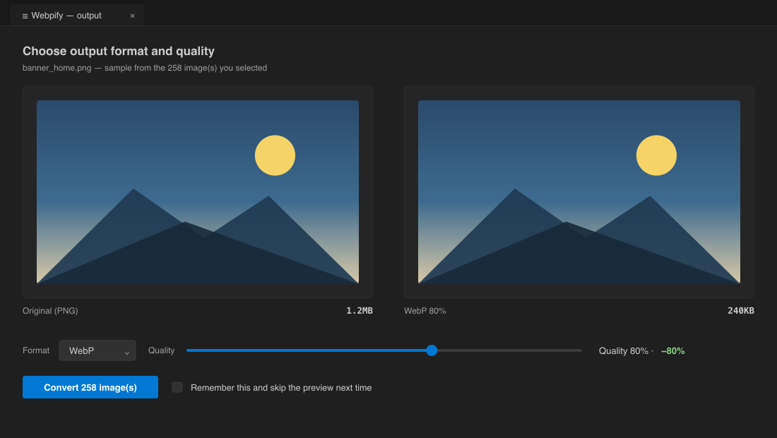 Output preview