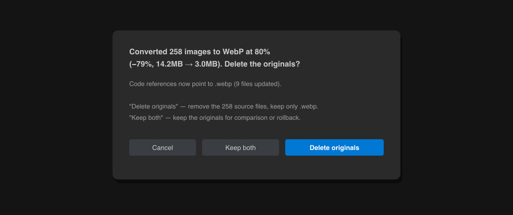 Delete or keep dialog