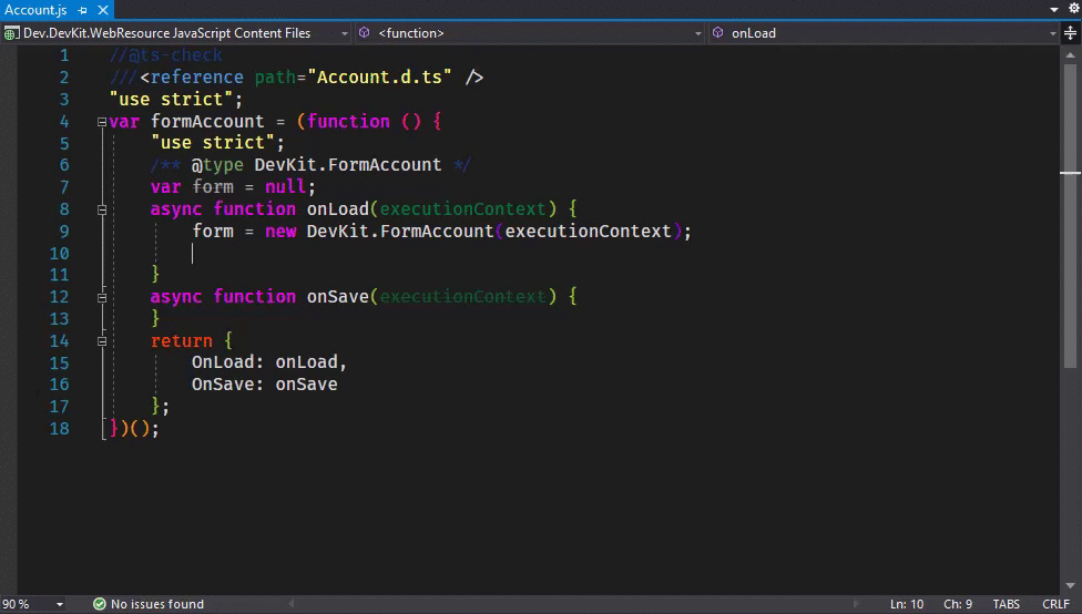 Form IntelliSense