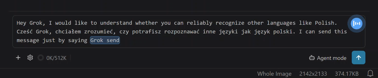 Voice control with live transcription in the composer