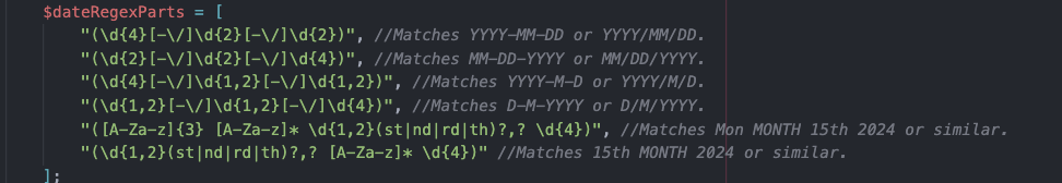 Changelog Matches