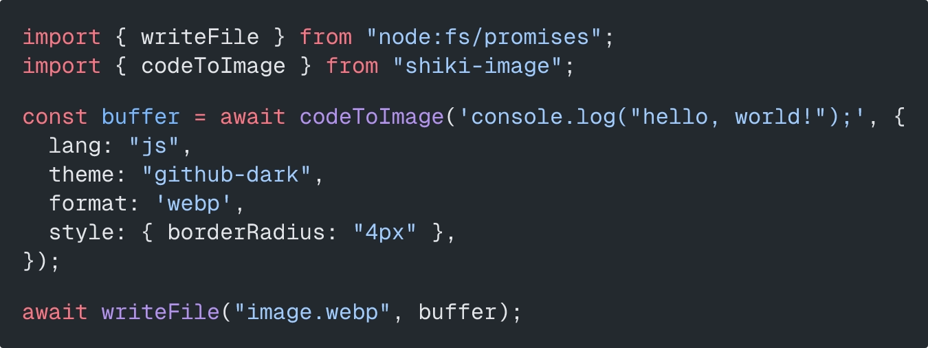 Example output