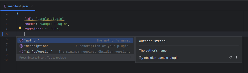 Plugin schema completion