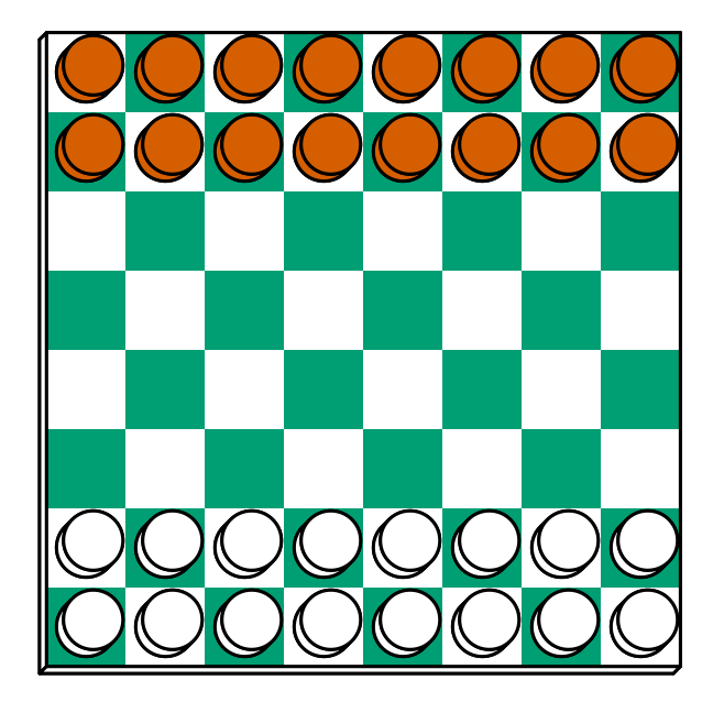 Starting position for Dan Troyka's abstract game Breakthrough