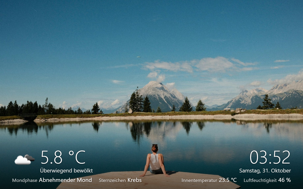 With weather, clock and item values