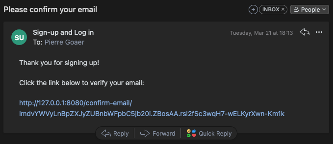 Email verification