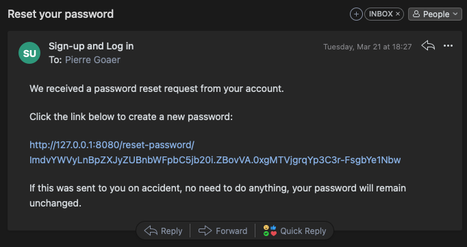 Password update