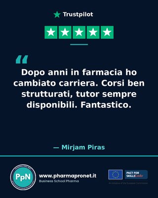 Recensione Trustpilot studente Pharma Pro Net