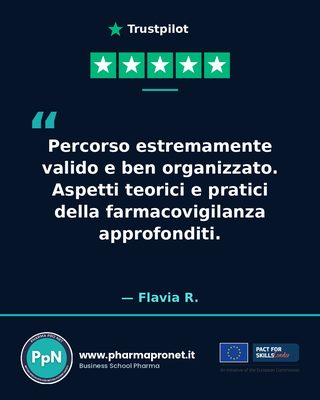 Recensione Trustpilot studente Pharma Pro Net
